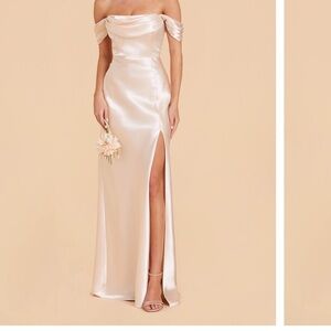 Shiny Satin Champagne Mia Dress